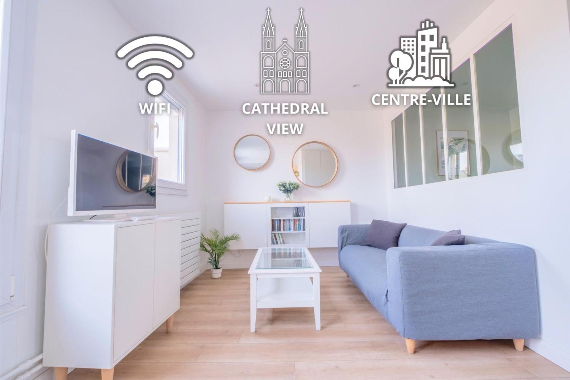 Le Clovis - Cathedrale Lägenhet Reims Exteriör bild